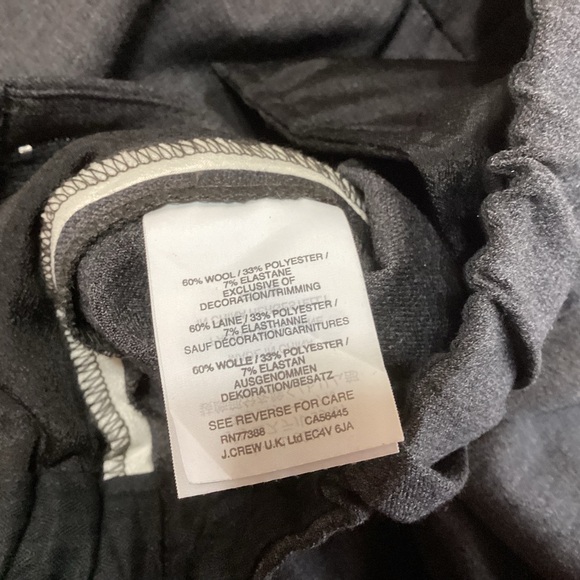 J. Crew Wool Blend Party PJ Pants Trousers Gray White Piping Size 6 Cozy Chic - Picture 8 of 9